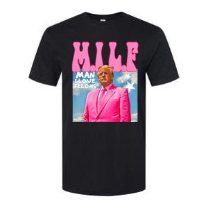 M.I.L.F Man I Love Felons Funny Trump Pink 2024 Election Softstyle CVC T-Shirt