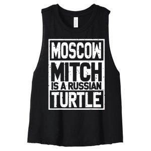 Moscow Mitch Is A Russian Turtle Women's Racerback Cropped Tank