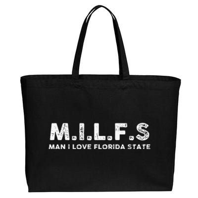 Milfs Man I Love Florida States Cotton Canvas Jumbo Tote