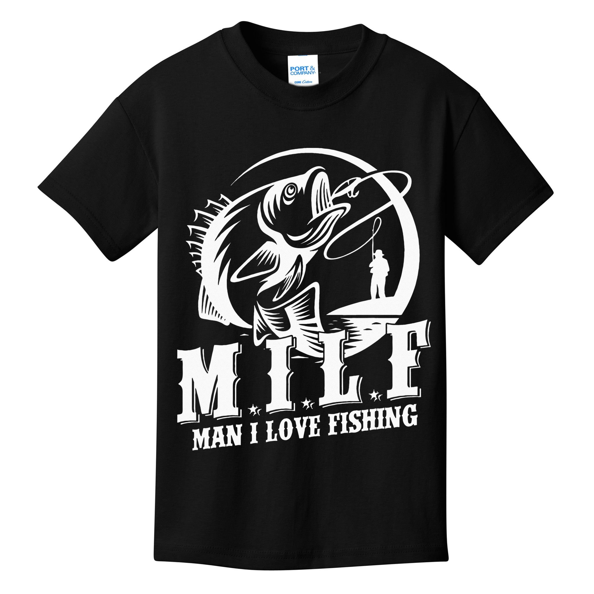 MILF Man I Love Fishing Funny Fisherman Fishing Gift Kids T-Shirt
