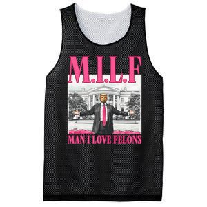 Milf Man I Love Felons Donald Trump Funny 2024 Election Mesh Reversible Basketball Jersey Tank