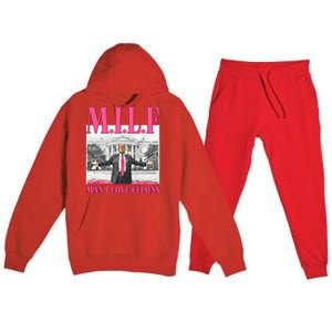 Milf Man I Love Felons Donald Trump Funny 2024 Election Premium Hooded Sweatsuit Set