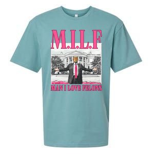 Milf Man I Love Felons Donald Trump Funny 2024 Election Sueded Cloud Jersey T-Shirt