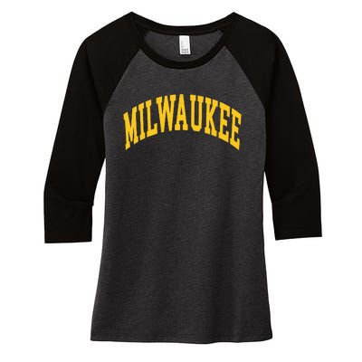 Milwaukee Women's Tri-Blend 3/4-Sleeve Raglan Shirt