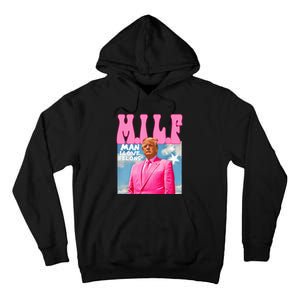 M.I.L.F Man I Love Felons Funny Trump 2024 Election Tall Hoodie