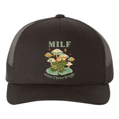 Milf Man I Love Frogs Vintage Retro Frog And Fungi Mushroom Yupoong Adult 5-Panel Trucker Hat