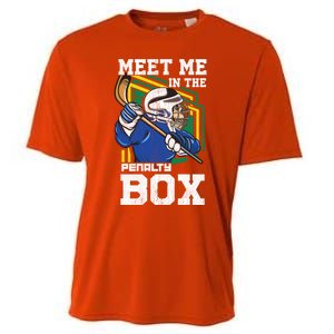 Meet Me In The Penalty Box Funny Ice Hockey Gift Cooling Performance Crew T-Shirt