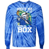 Meet Me In The Penalty Box Funny Ice Hockey Gift Tie-Dye Long Sleeve Shirt