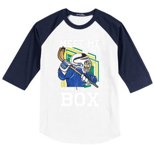 Meet Me In The Penalty Box Funny Ice Hockey Gift Baseball Sleeve Shirt