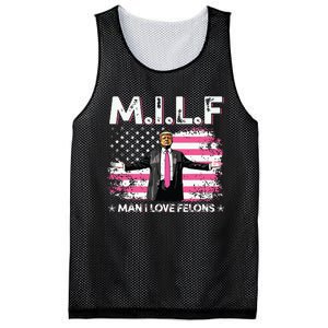 Milf Man I Love Felons American Flag Trump 2024 Mesh Reversible Basketball Jersey Tank