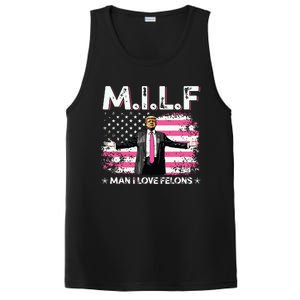 Milf Man I Love Felons American Flag Trump 2024 PosiCharge Competitor Tank