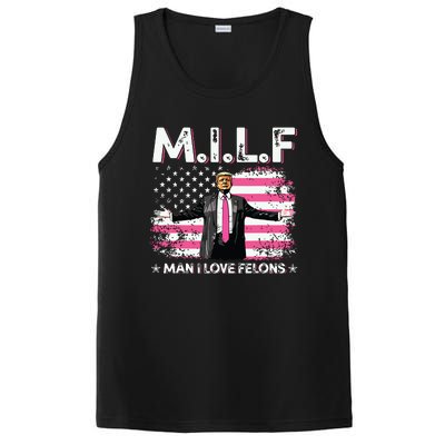 Milf Man I Love Felons American Flag Trump 2024 PosiCharge Competitor Tank