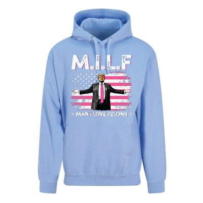 Milf Man I Love Felons American Flag Trump 2024 Unisex Surf Hoodie