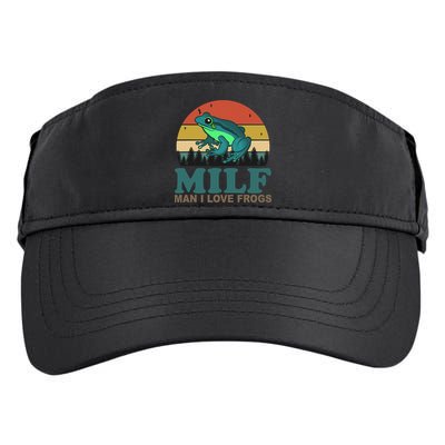 MILF Man I Love Frogs Funny Saying Frog Amphibian Lovers Adult Drive Performance Visor