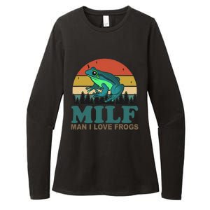 MILF Man I Love Frogs Funny Saying Frog Amphibian Lovers Womens CVC Long Sleeve Shirt