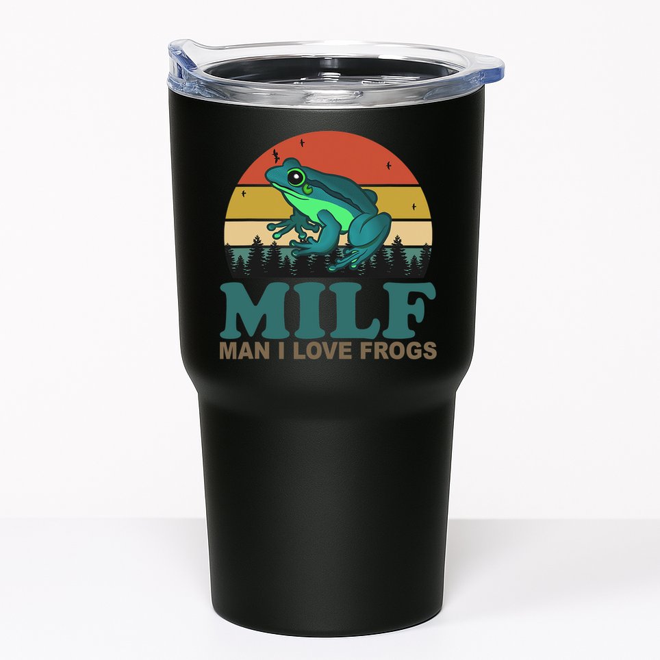 MILF Man I Love Frogs Funny Saying Frog Amphibian Lovers Tumbler