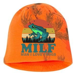 MILF Man I Love Frogs Funny Saying Frog Amphibian Lovers Kati - Camo Knit Beanie