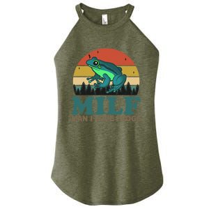 MILF Man I Love Frogs Funny Saying Frog Amphibian Lovers Women's Perfect Tri Rocker Tank