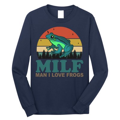 MILF Man I Love Frogs Funny Saying Frog Amphibian Lovers Long Sleeve Shirt