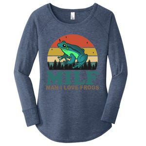 MILF Man I Love Frogs Funny Saying Frog Amphibian Lovers Women's Perfect Tri Tunic Long Sleeve Shirt