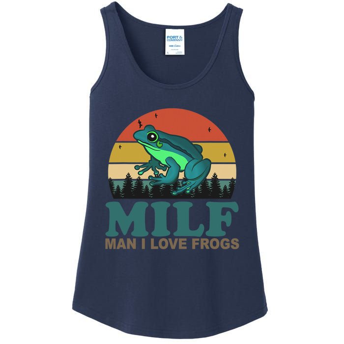 MILF Man I Love Frogs Funny Saying Frog Amphibian Lovers Ladies Essential Tank