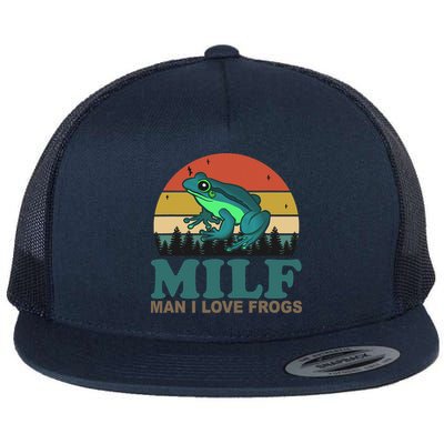 MILF Man I Love Frogs Funny Saying Frog Amphibian Lovers Flatbill Hat