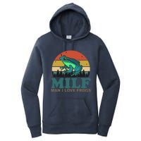 MILF Man I Love Frogs Funny Saying Frog Amphibian Lovers Women's Pullover Hoodie