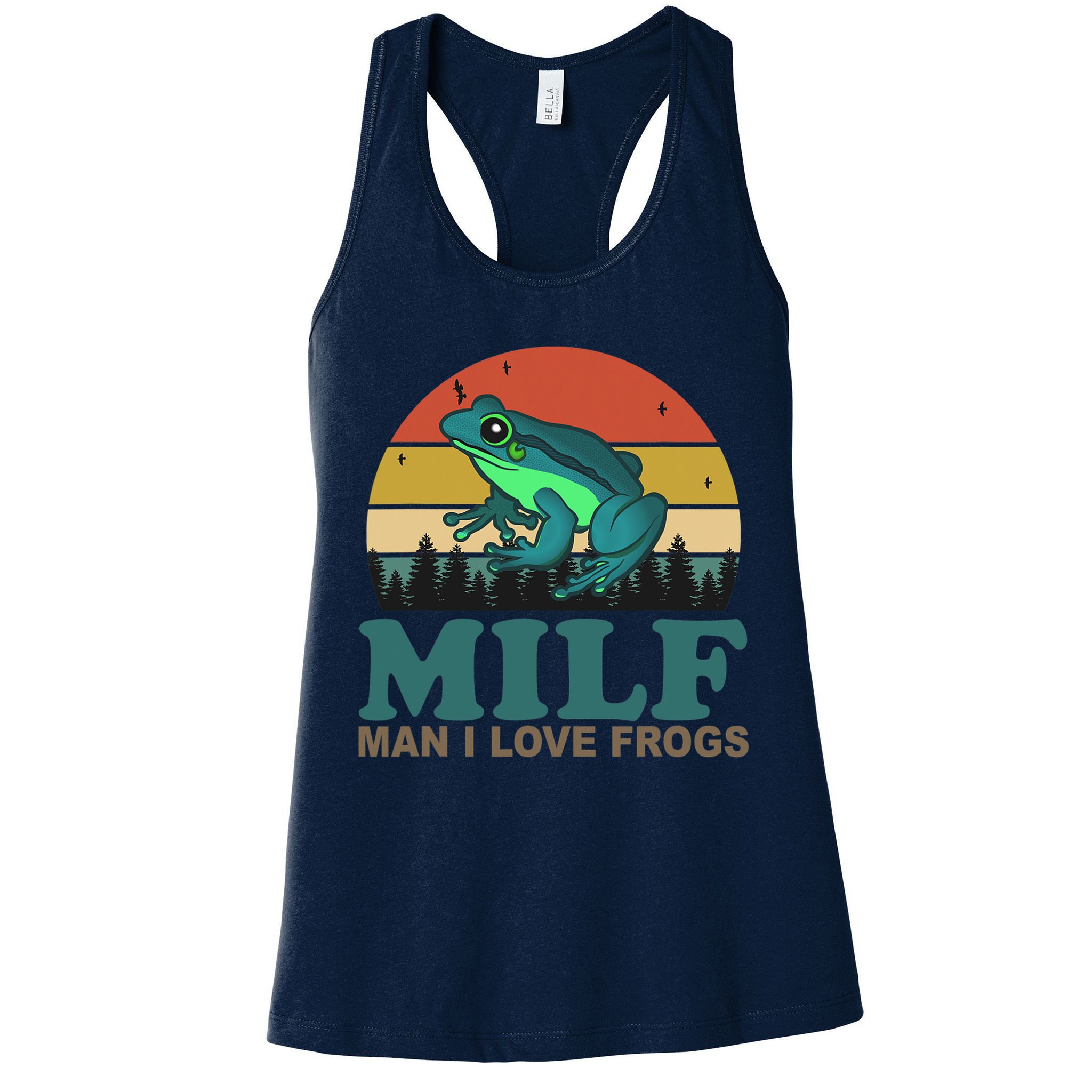MILF Man I Love Frogs Funny Saying Frog Amphibian Lovers Womens Tank Top