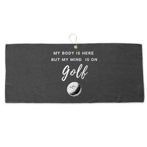 My Mind Is On Golf Mini Golf Golf Club Golf Lovers Funny Gift Large Microfiber Waffle Golf Towel