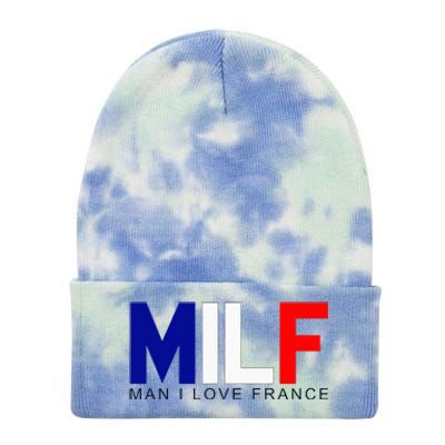 Milf Man I Love France Funny Adult Naughty Tie Dye 12in Knit Beanie