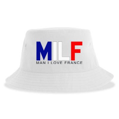 Milf Man I Love France Funny Adult Naughty Sustainable Bucket Hat