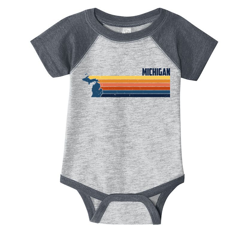Retro Vintage Michigan Infant Baby Jersey Bodysuit