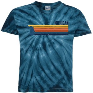 Retro Vintage Michigan Kids Tie-Dye T-Shirt