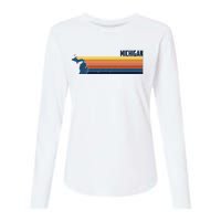 Retro Vintage Michigan Womens Cotton Relaxed Long Sleeve T-Shirt