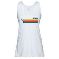 Retro Vintage Michigan Ladies Essential Flowy Tank