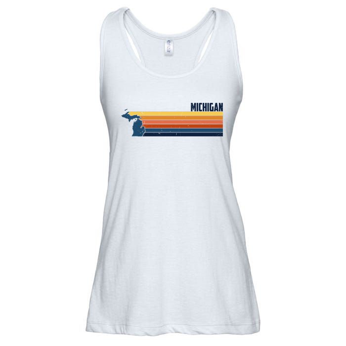 Retro Vintage Michigan Ladies Essential Flowy Tank