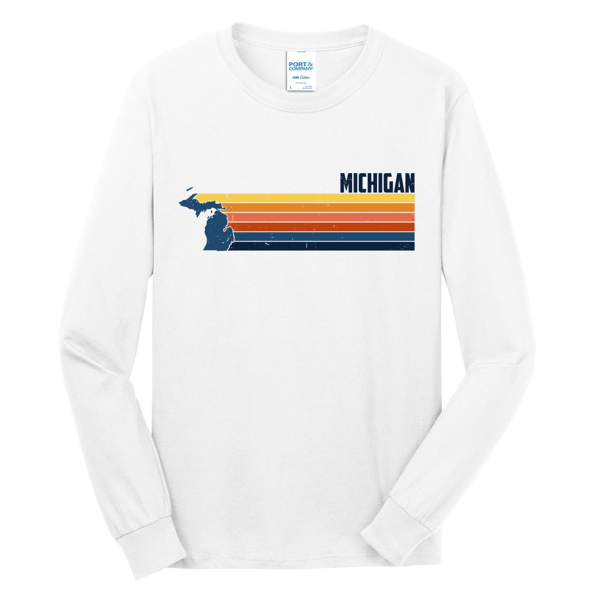 Retro Vintage Michigan Tall Long Sleeve T-Shirt