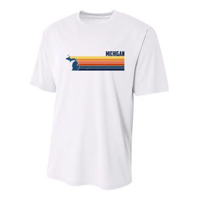 Retro Vintage Michigan Youth Performance Sprint T-Shirt