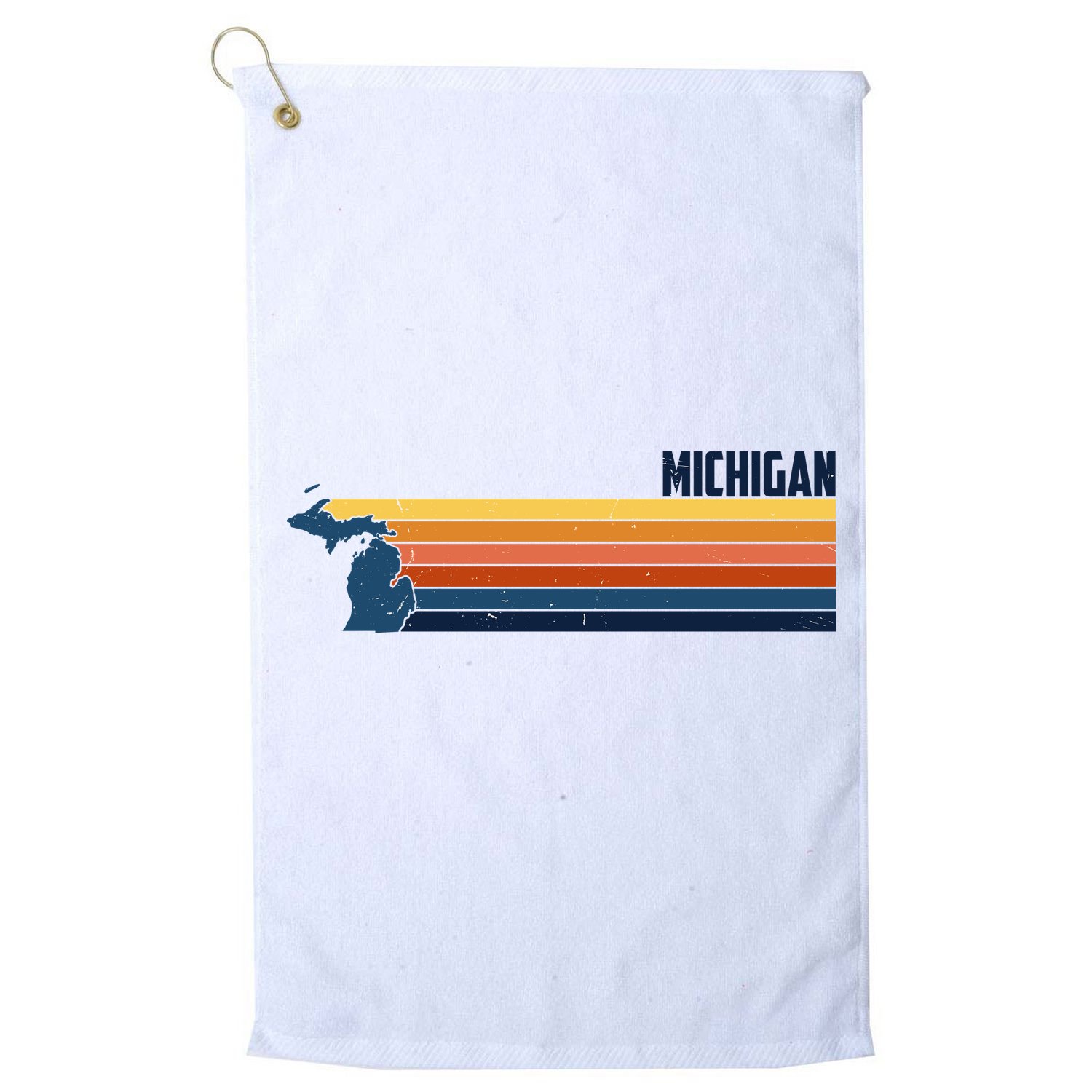 Retro Vintage Michigan Golf Towel