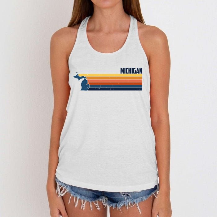 Retro Vintage Michigan Women's Knotted Racerback Tank