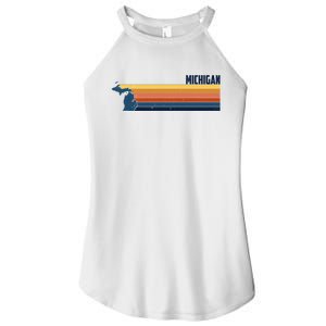 Retro Vintage Michigan Women's Perfect Tri Rocker Tank