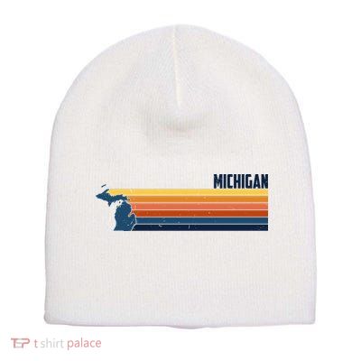 Retro Vintage Michigan Short Acrylic Beanie