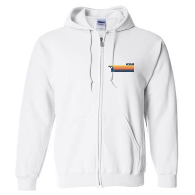 Retro Vintage Michigan Full Zip Hoodie