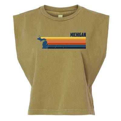 Retro Vintage Michigan Garment-Dyed Women's Muscle Tee