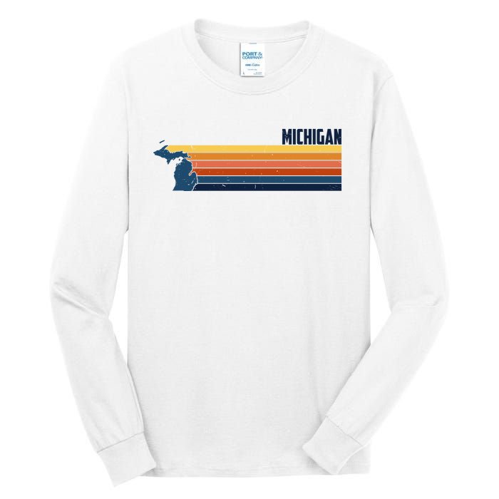 Retro Vintage Michigan Tall Long Sleeve T-Shirt