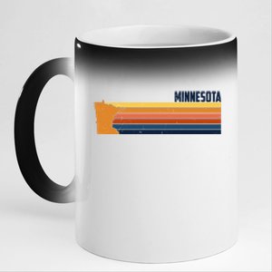 Retro Vintage Minnesota 11oz Black Color Changing Mug