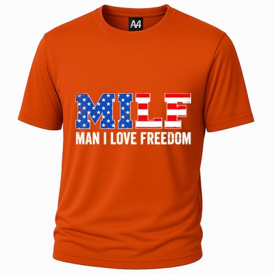 MILF Man I Love Freedom Funny Patriotic American 4th Of July Cooling Performance Crew T-Shirt