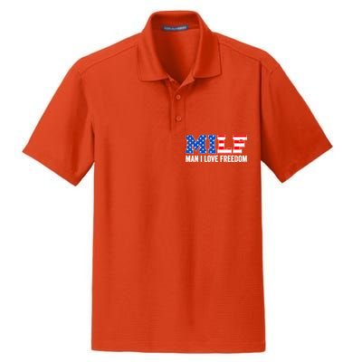 MILF Man I Love Freedom Funny Patriotic American 4th Of July Dry Zone Grid Polo