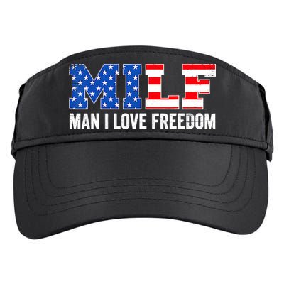 MILF Man I Love Freedom Funny Patriotic American 4th Of July Adult Drive Performance Visor