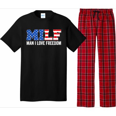 MILF Man I Love Freedom Funny Patriotic American 4th Of July Pajama Set